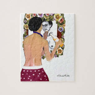 Frida Kahlo en el Espejo Portrait Jigsaw Puzzle