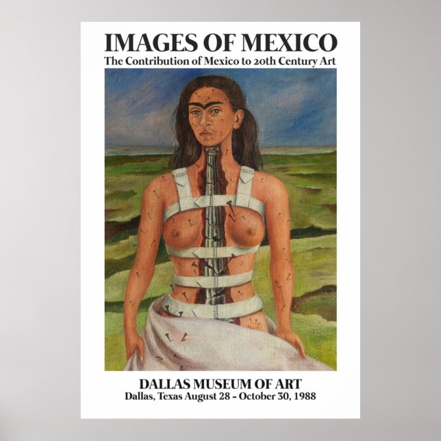 Frida Kahlo Exhibition Art  The Broken Column 198 Poster (Front)