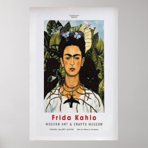 Frida Kahlo Exhibition Poster Vintage Art Print 1