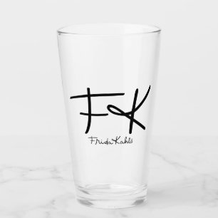 Frida Kahlo "FK" Monogram Signature Glass