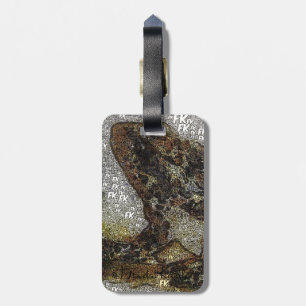 Frida Kahlo FK-Style Frog Painting Luggage Tag