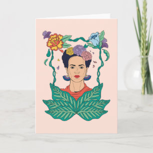 Frida Kahlo Floral Frame Graphic Card