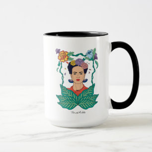 Frida Kahlo Floral Frame Graphic Mug