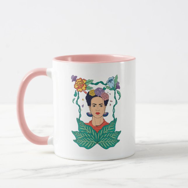 Frida Kahlo Floral Frame Graphic Mug (Left)