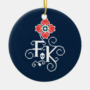 Frida Kahlo   Floral Tribute Ceramic Tree Decoration