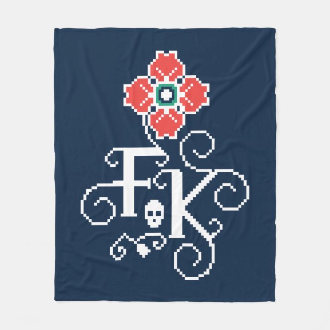 Frida Kahlo | Floral Tribute Fleece Blanket (Front)