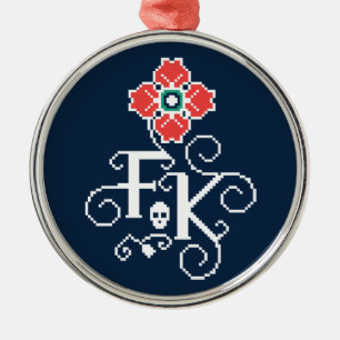 Frida Kahlo   Floral Tribute Metal Tree Decoration