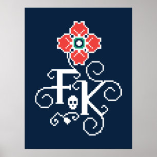 Frida Kahlo Floral Tribute Poster