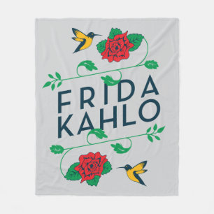 Frida Kahlo   Floral Typography Fleece Blanket