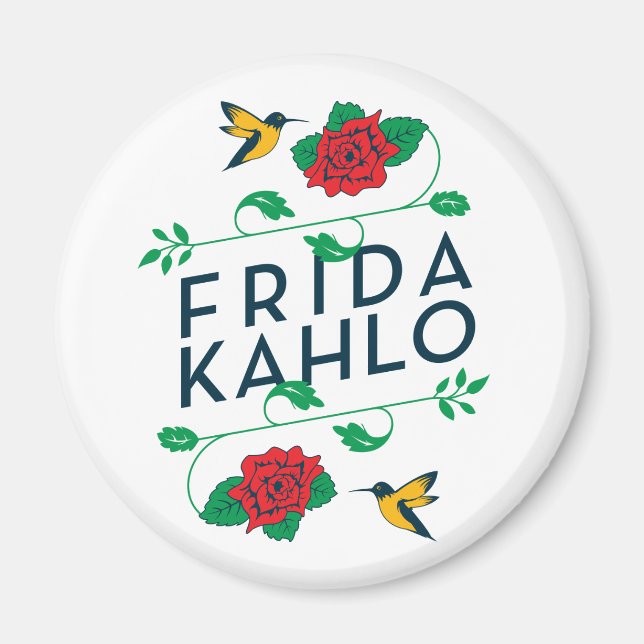 Frida Kahlo | Floral Typography Magnet (Front)