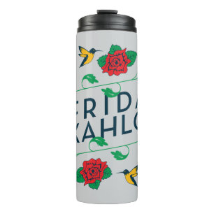 Frida Kahlo Floral Typography Thermal Tumbler