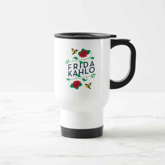 Frida Kahlo | Floral Typography Travel Mug (Right)