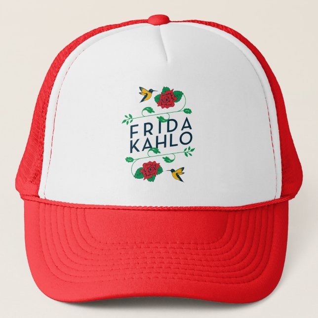 Frida Kahlo | Floral Typography Trucker Hat (Front)