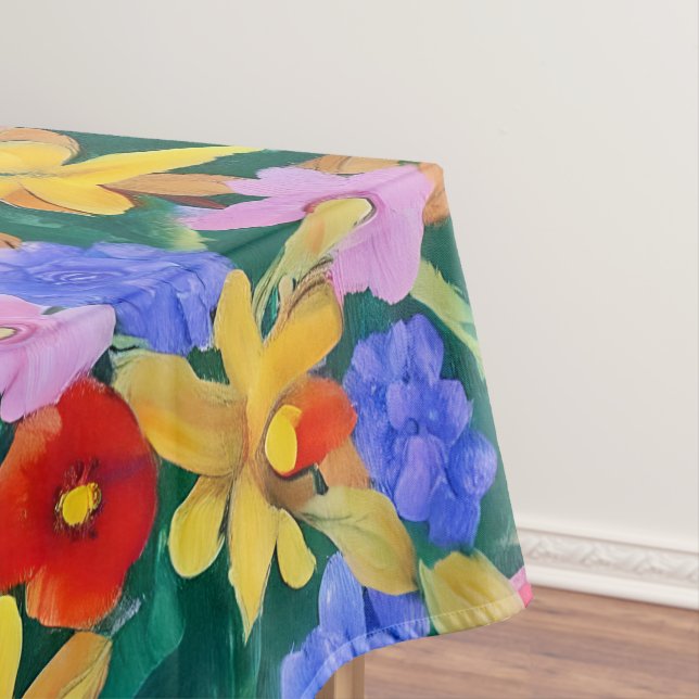 Frida Kahlo Flowers Inspired Tablecloth (In Situ)