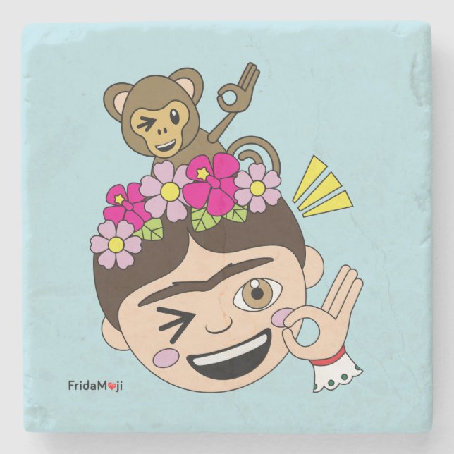 Frida Kahlo | FridaMoji - A OK Stone Coaster (Front)