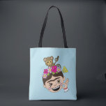 Frida Kahlo | FridaMoji - A OK Tote Bag<br><div class="desc">Frida smiles,  laughs,  sheds tears of joy and so much more! This cute FridaMoji features a monkey with a fun floral crown.</div>
