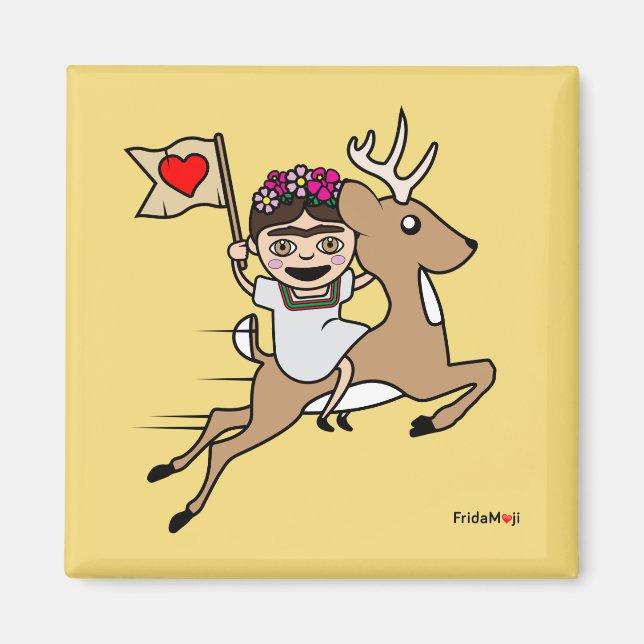 Frida Kahlo | FridaMoji - Reindeer Magnet (Front)