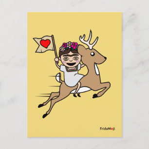 Frida Kahlo   FridaMoji - Reindeer Postcard