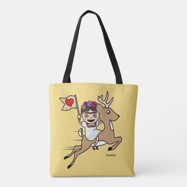 Frida Kahlo | FridaMoji - Reindeer Tote Bag (Back)