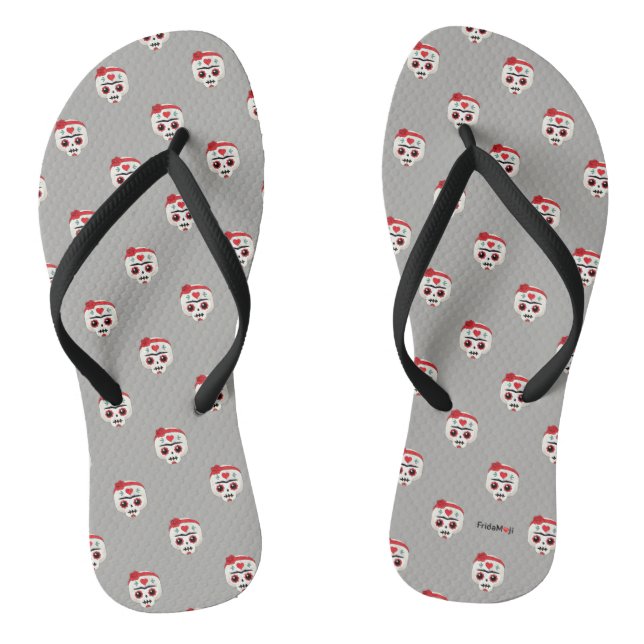 Frida Kahlo | FridaMoji - Sugar Skull Flip Flops (Footbed)