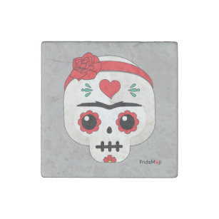 Frida Kahlo   FridaMoji - Sugar Skull Stone Magnet