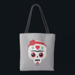 Frida Kahlo | FridaMoji - Sugar Skull Tote Bag<br><div class="desc">Sugar skulls,  Dia de los Muertos,  death masks,  and mortality were never far from Frida’s mind. This FridaMoji features a cute sugar skull.</div>