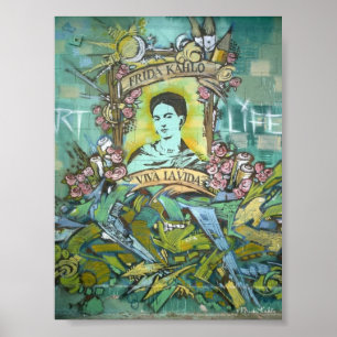 Frida Kahlo Graffiti Poster