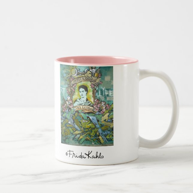 Frida Kahlo Graffiti Two-Tone Coffee Mug (Right)