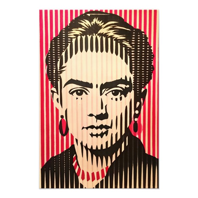 Frida Kahlo in BAUHAUS optical illusion style Photo Print (Front)
