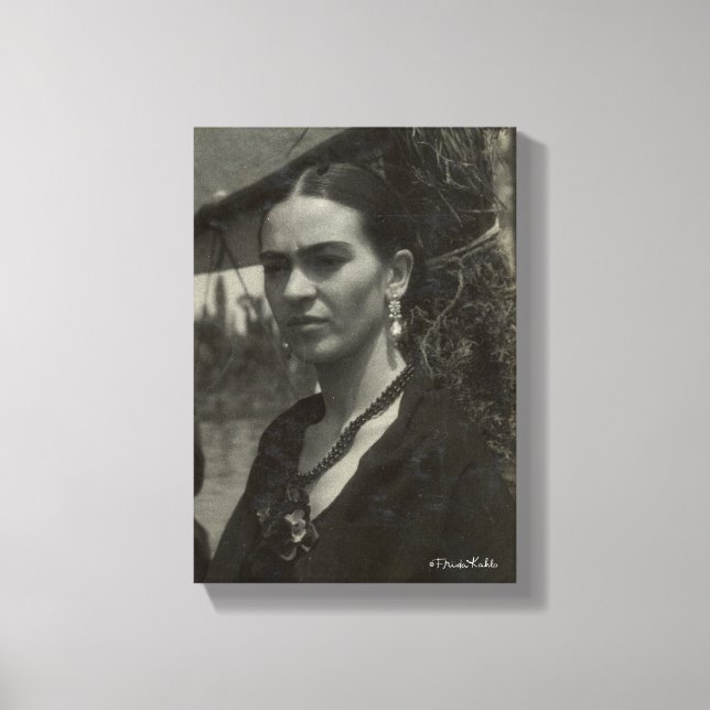 Frida Kahlo in Black Canvas Print (Front)