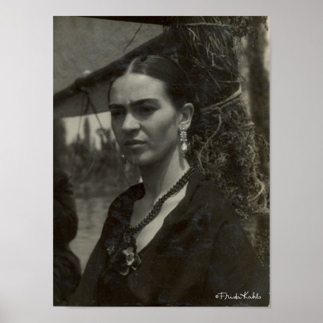 Frida Kahlo in Black Poster (Front)