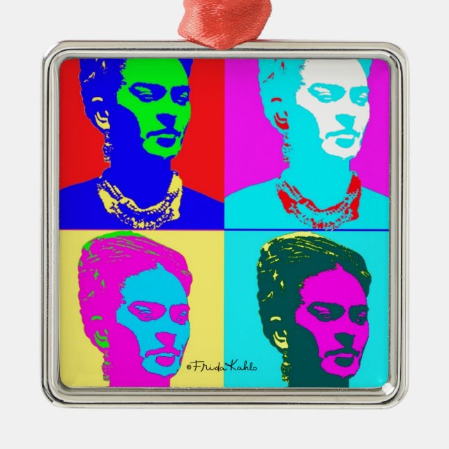 Frida Kahlo Inspired Portrait Metal Tree Decoration (Front)