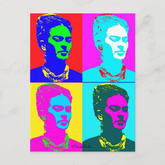 Frida Kahlo Inspired Portrait Postcard (Front)