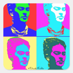 Frida Kahlo Inspired Portrait Square Sticker