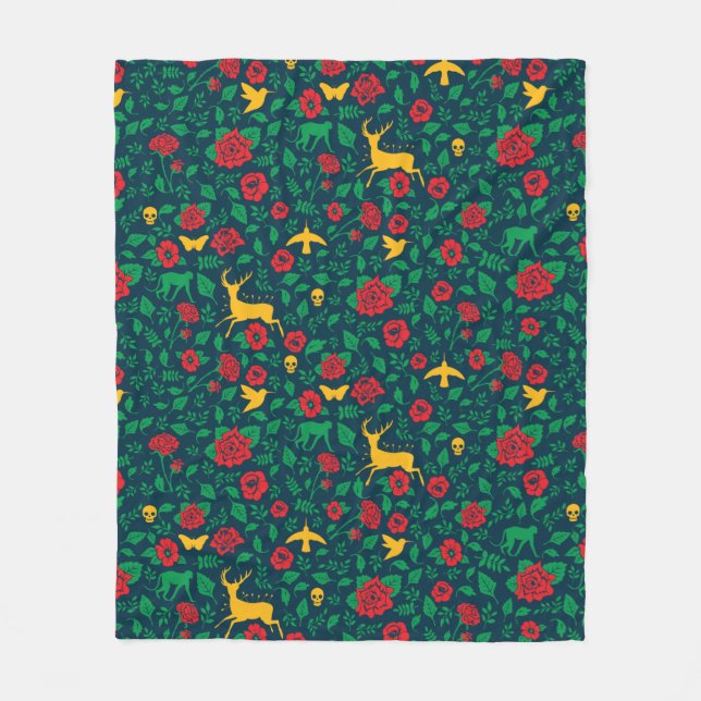 Frida Kahlo | Life Symbols Fleece Blanket (Front)