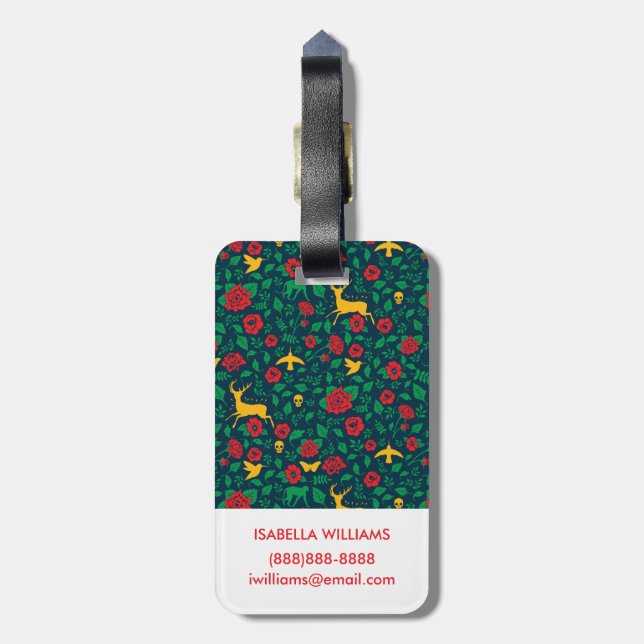 Frida Kahlo | Life Symbols Luggage Tag (Back Vertical)