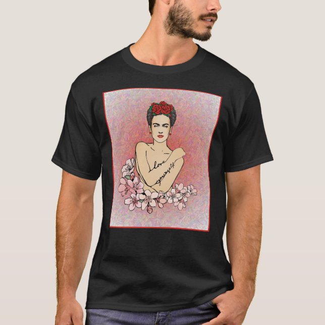 Frida Kahlo Love yourself aestethetic portait Canv T-Shirt (Front)
