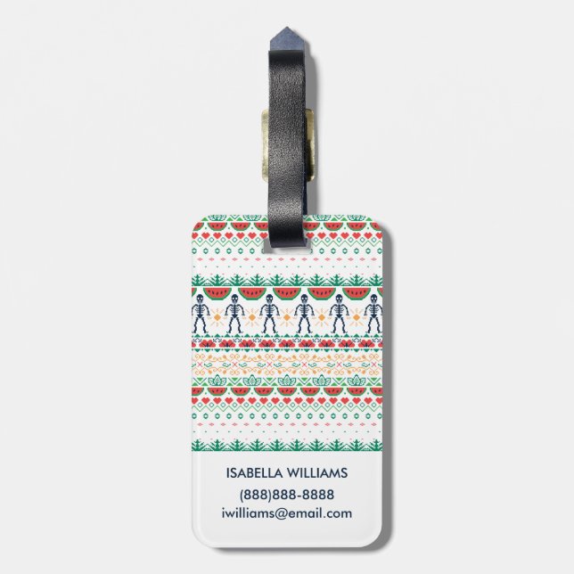 Frida Kahlo | Mexican Graphic Luggage Tag (Back Vertical)