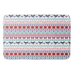 Frida Kahlo   Mexican Pattern Bath Mat