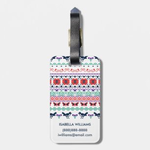 Frida Kahlo   Mexican Pattern Luggage Tag