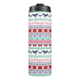 Frida Kahlo Mexican Pattern Thermal Tumbler