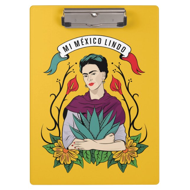 Frida Kahlo | Mi Mexico Lindo Clipboard (Front)