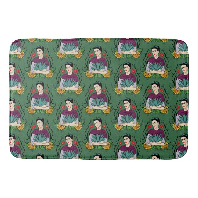 Frida Kahlo | Mi Mexico Lindo Pattern Bath Mat (Front)