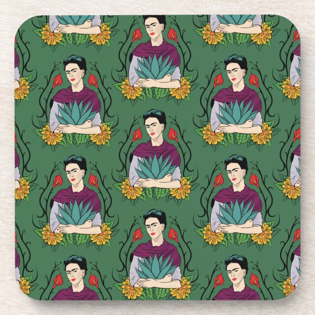 Frida Kahlo | Mi Mexico Lindo Pattern Coaster (Front)