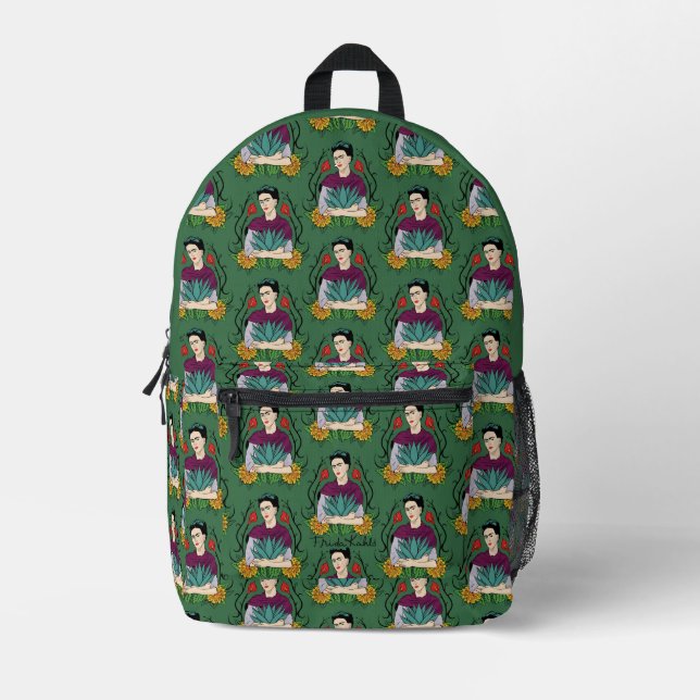 Frida Kahlo | Mi Mexico Lindo Pattern Printed Backpack (Front)