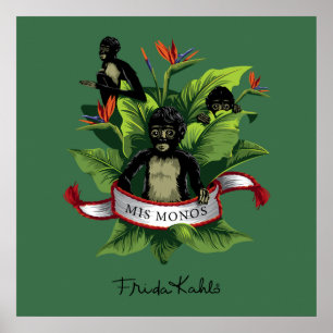 Frida Kahlo Mis Monos Poster
