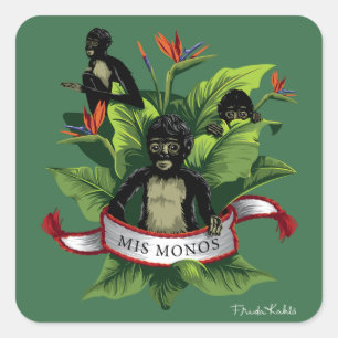 Frida Kahlo   Mis Monos Square Sticker