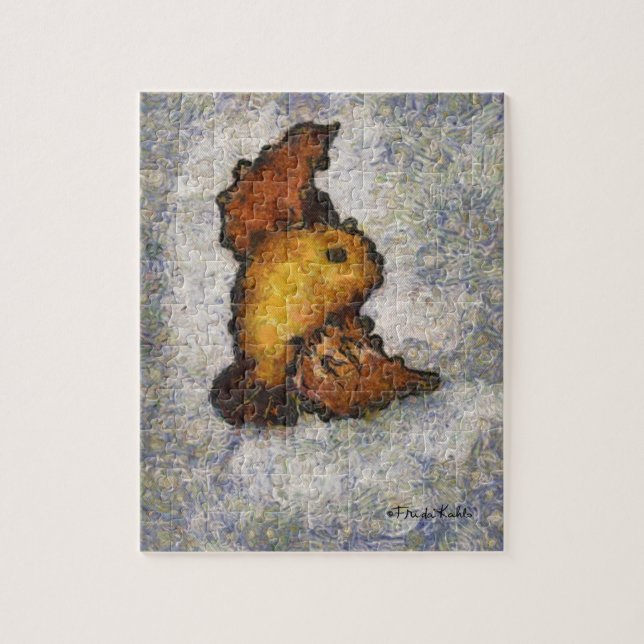 Frida Kahlo Monet-Style Bird Painting Jigsaw Puzzle (Vertical)