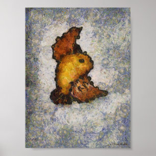 Frida Kahlo Monet-Style Bird Painting Poster