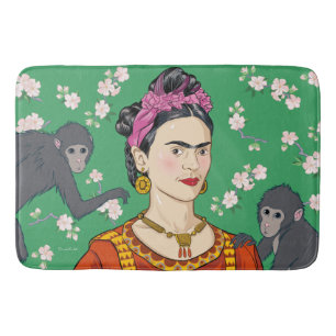 Frida Kahlo Monkey Graphic Bath Mat